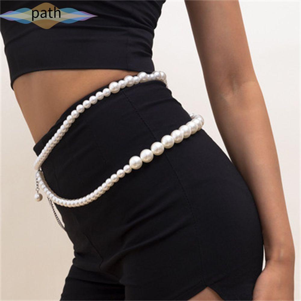 Thắt lưng dây xích đính ngọc trai kiểu dáng mới quyến rũ cho nữ