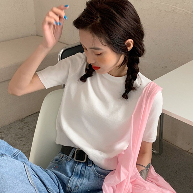 Áo Cardigan Tay Ngắn Màu Trơn