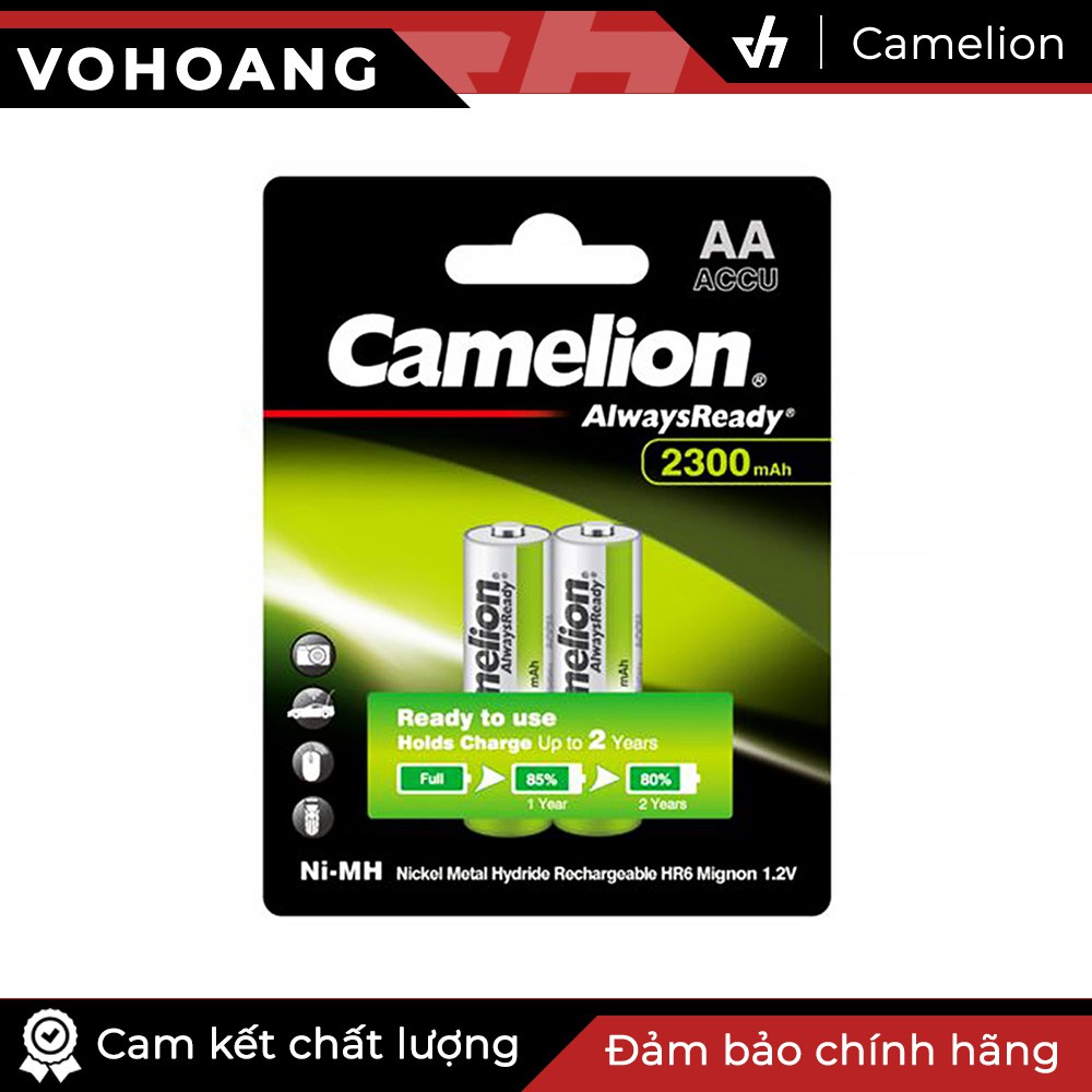 Bộ 2 pin sạc Camelion AA 2300mAh