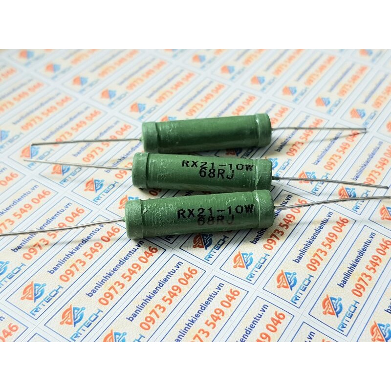 [Combo 5 chiếc] RX21-10W 68RJ Điện trở dây quấn 10W 68R