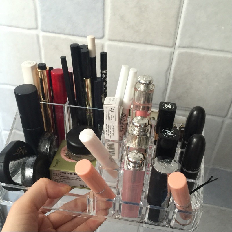 Khay đựng mỹ phẩm, nail, son phấn đa năng chữ nhật size bé 12 ô son