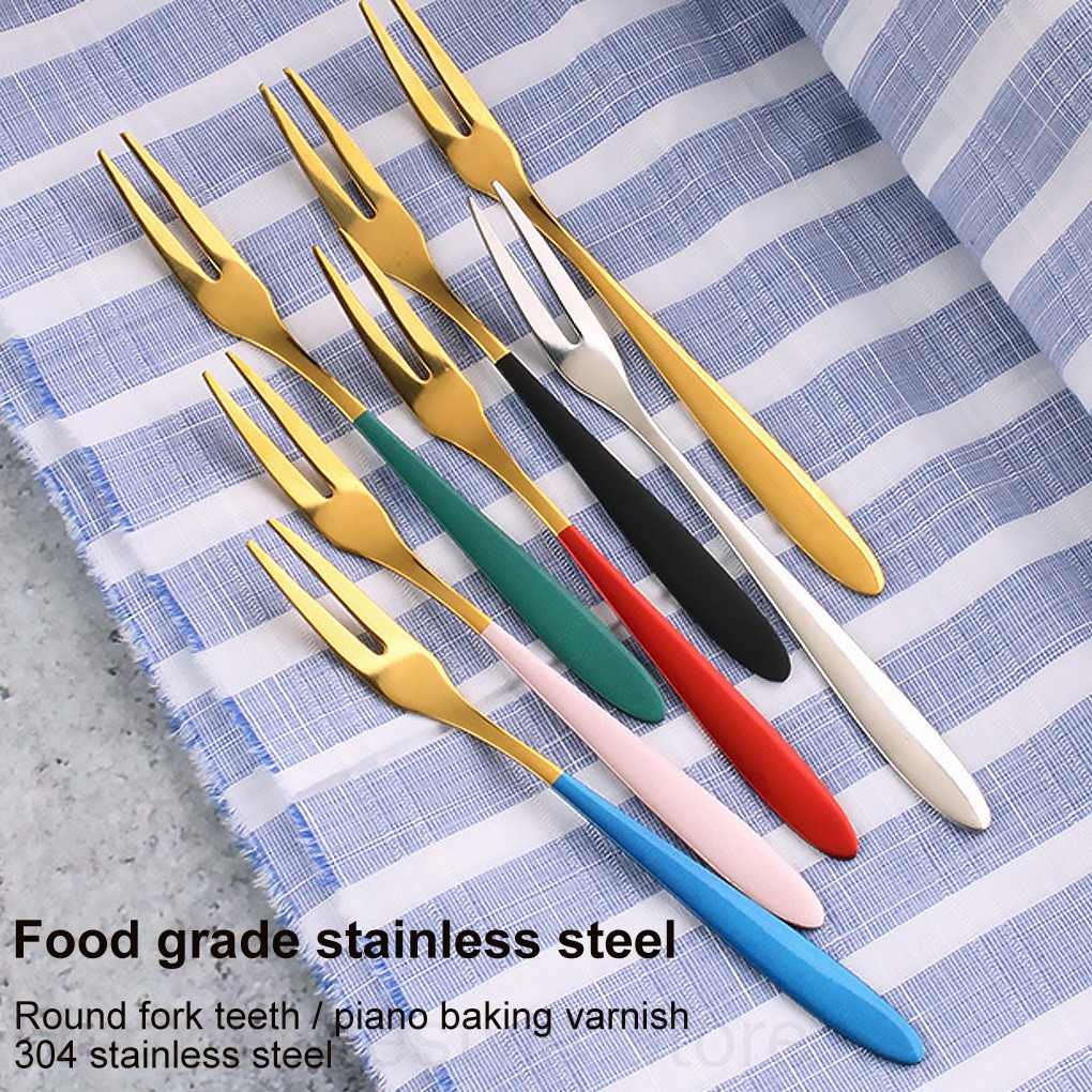 Nĩa ăn bánh/trái cây bằng thép không gỉ