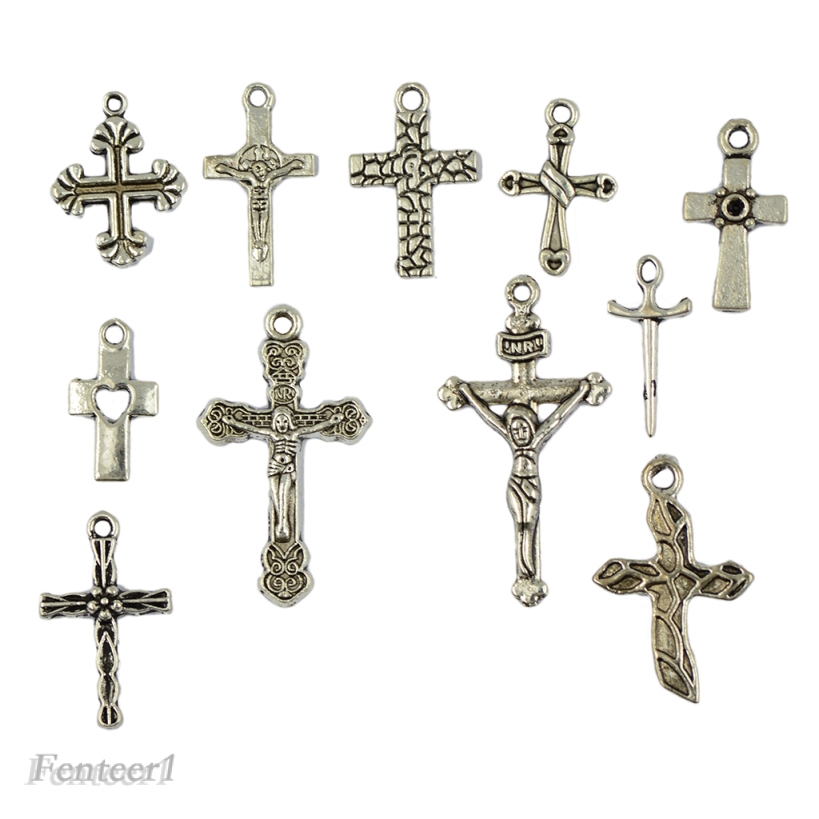 1 [Fenteer1] 50 Mặt Dây Chuyền Hợp Kim Bạc Hình Thánh Giá