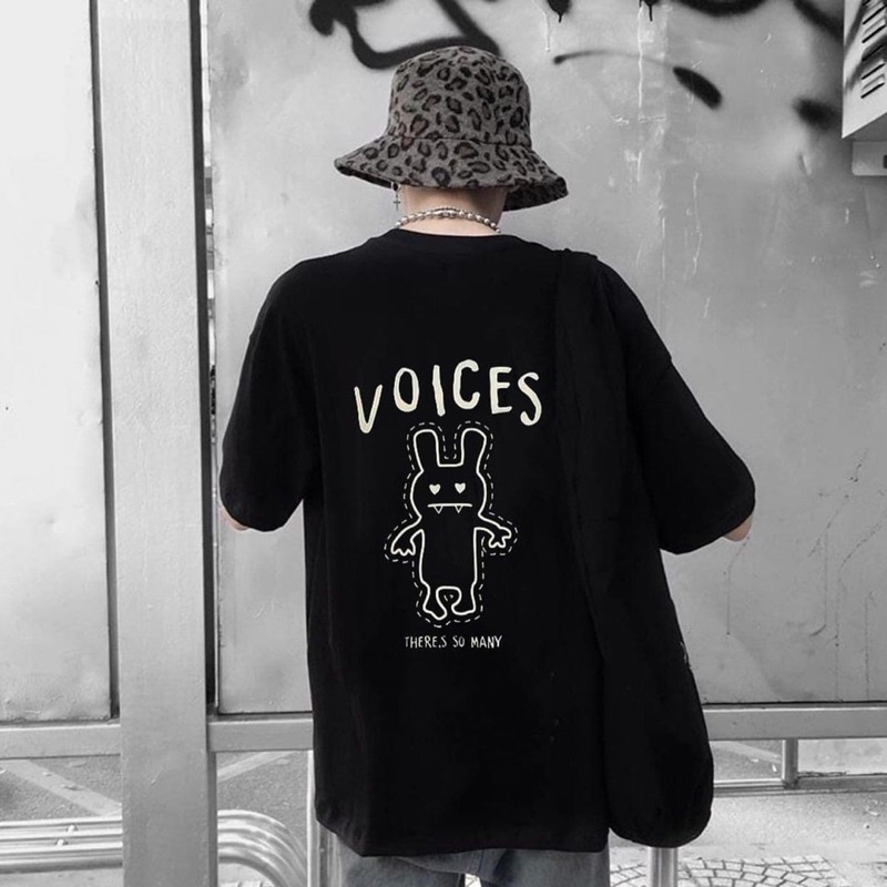 [ PINK ] Áo thun phông tay lỡ form rộng VOICES Unisex