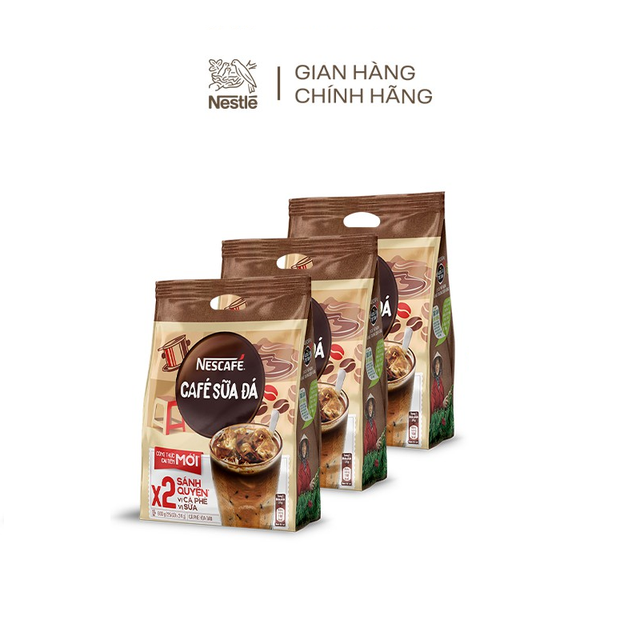 Combo 3 bịch cà phê hòa tan Nescafé cà phê sữa đá (Bịch 25 gói x 24g)