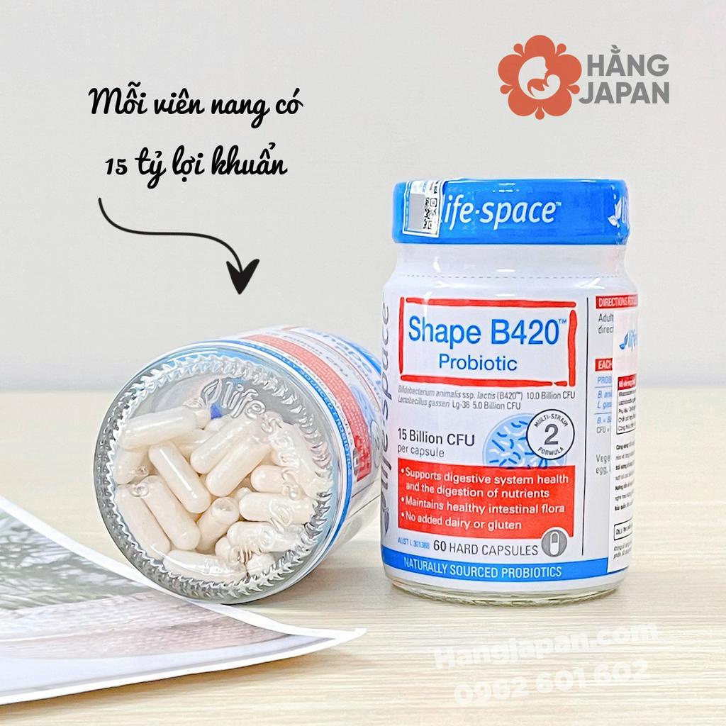 Men vi sinh Life Space Shape B420 Probiotic 60 viên, hỗ trợ tiêu hóa, kiêm soát cân nặng