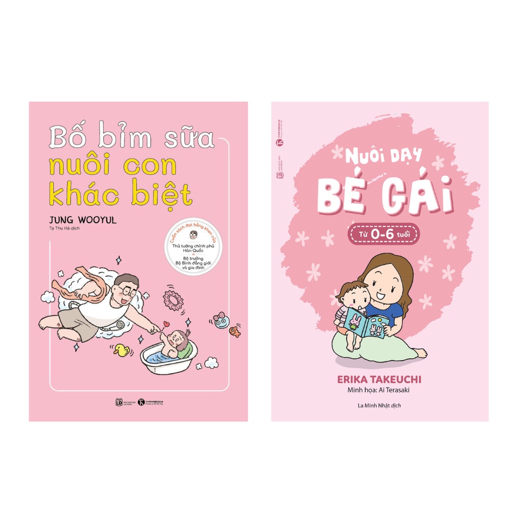Sách Combo 2 cuốn: Bố Bỉm Sữa Nuôi Con Khác Biệt + Nuôi Dạy Bé Gái Từ 0-6 Tuổi