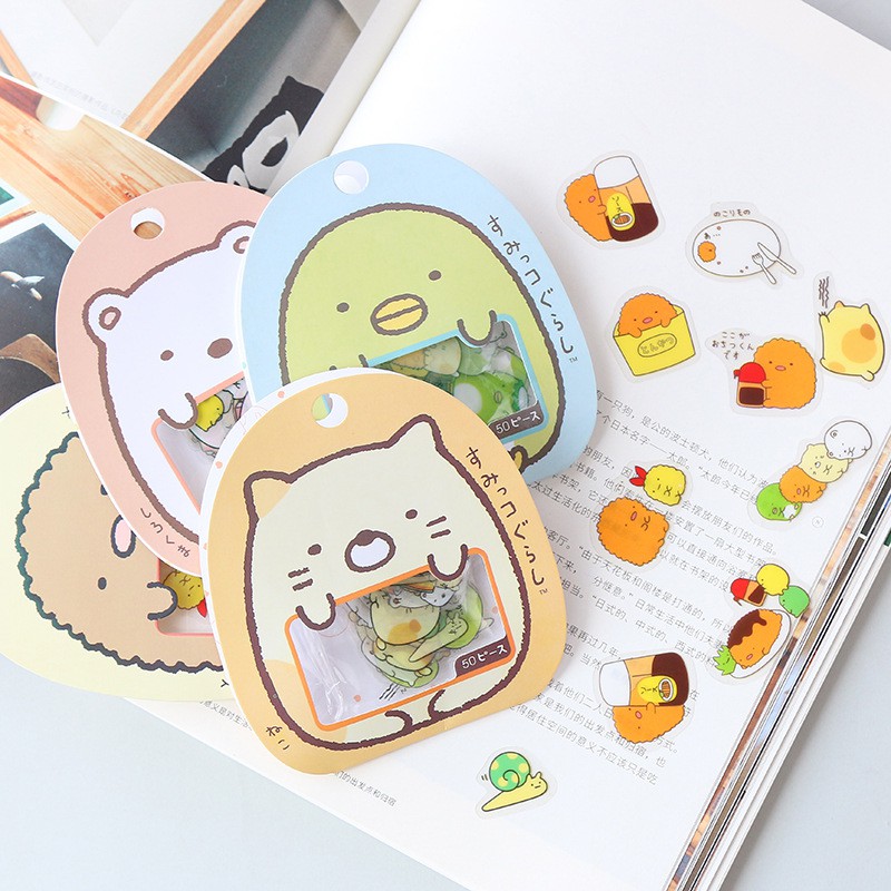 Set 50 Miếng Sticker Dán Mẫu Động Vật - Nhãn Dán Hoạt Hình Trang Trí Sổ Tay, Điện Thoại,...