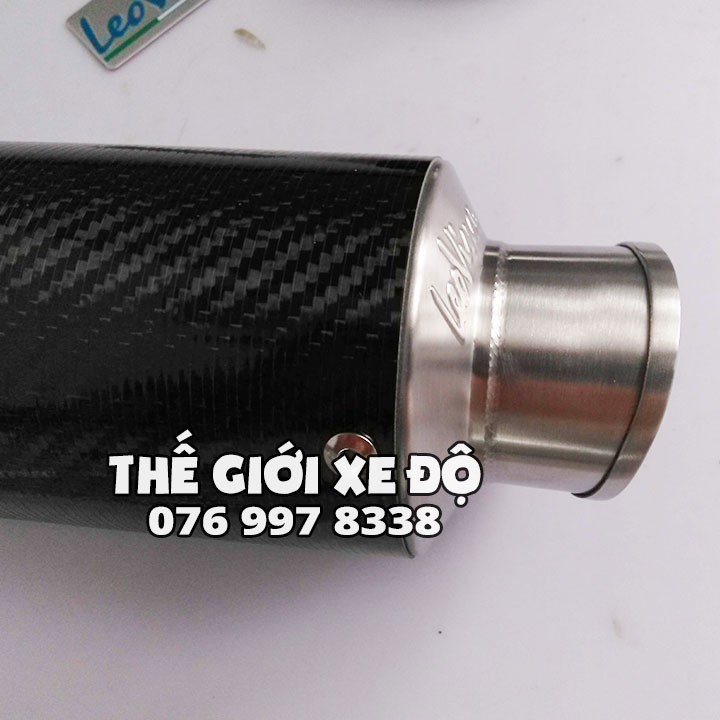 Bộ pô Leovince cacbon cổ pô tăng Ex 150 2 khúc - Bô leo cổ pô tăng exciter 150 drag