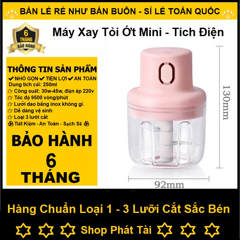 Máy Xay Mini Sạc Điện, Có Cổng Sạc Usb, Nhỏ Gọn Tiện Ích Dễ Sử Dụng, Xay Hành, Tỏi, Rau Củ... ( Hàng Nội Địa Trung )