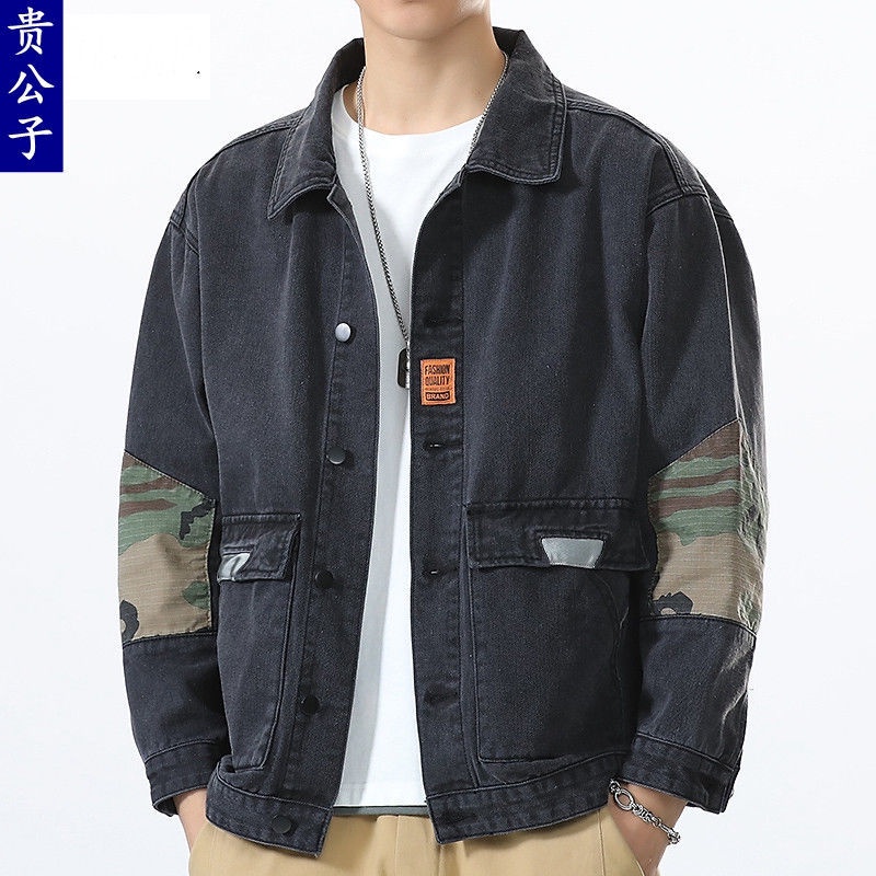 Áo Khoác Denim Dáng Rộng Thiết Kế Đơn Giản Trẻ Trung Dễ Phối Đồ Cho Nam