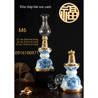 Đèn xanh bọc đồng sứ Bát Tràng
