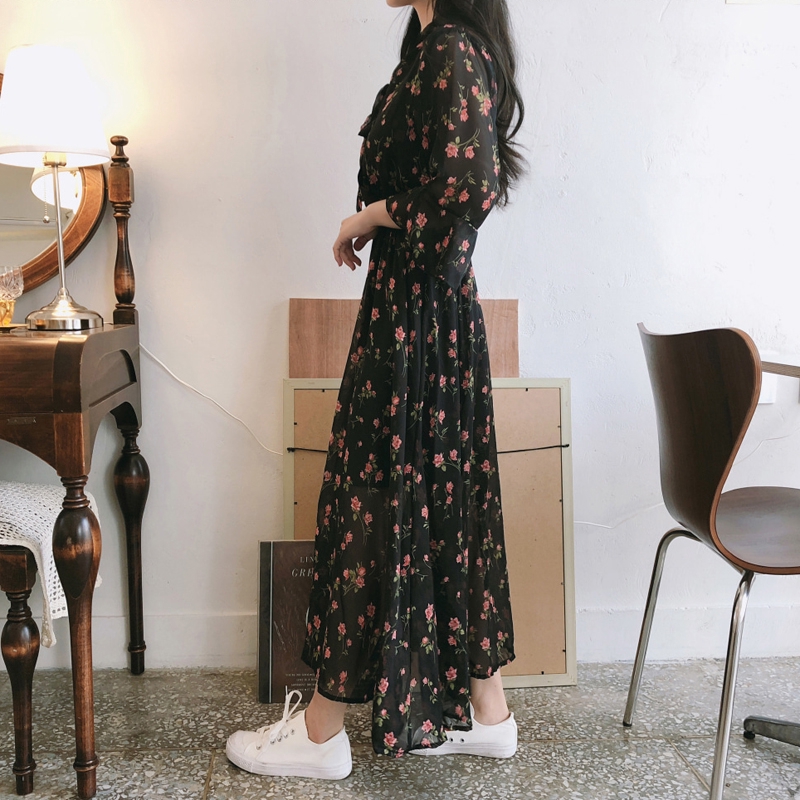 Đầm Voan Hoa Cổ Chữ V Xinh Xắn Dành Cho Nữ 27922