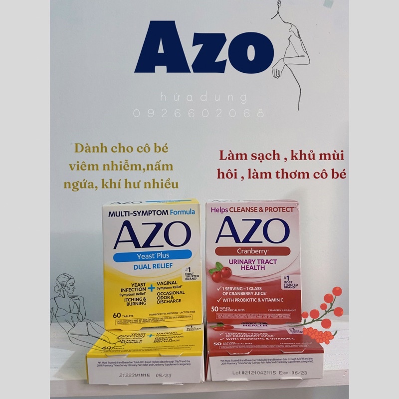 (Bill US) Viên uống AZO cho pn chuẩn auth