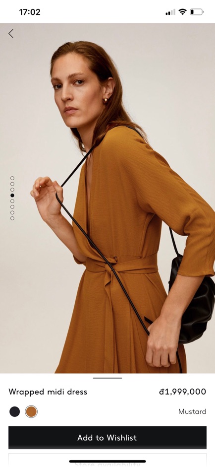 Đầm mango thắt nơ eo