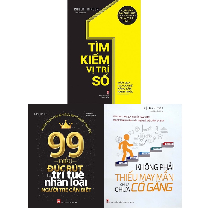 Sách - Combo Tìm Kiếm Vị Trí Số 1 + 99 Điều Đúc Rút Từ Trí Tuệ Nhân Loại + Không Phải Thiếu May Mắn (Bộ 3 Cuốn) - ML