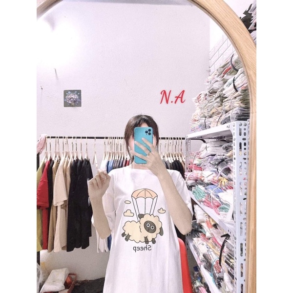 Áo thun unisex tay lỡ nam nữ form rộng❤áo phông  cách Em Bé, Cừu, ADin tim basic chất cotton giá rẻ