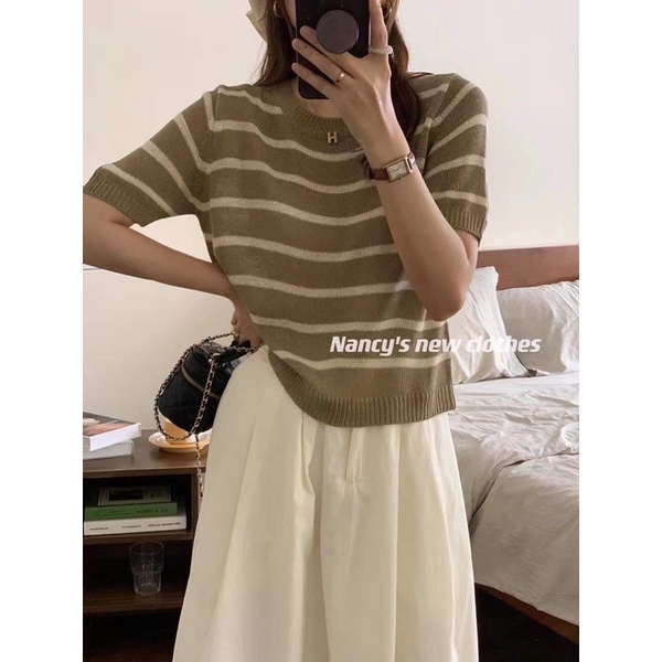 Áo Len kẻ ngang Nancy