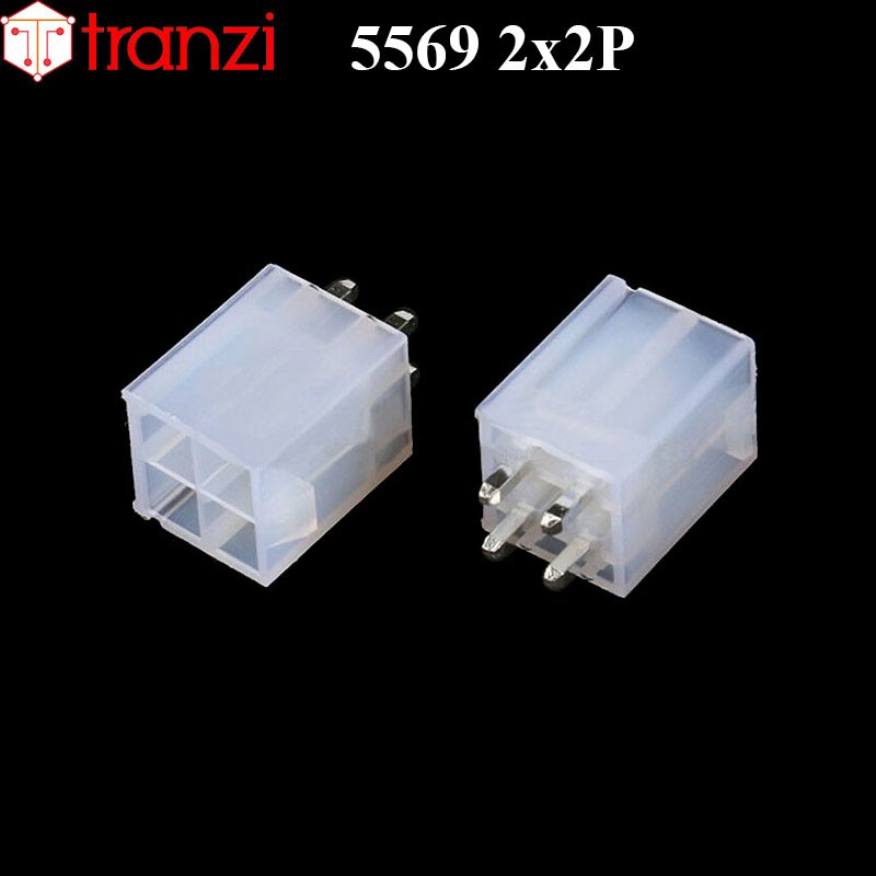 Giắc cắm header 4.2mm 5569 2x2P chân cắm thẳng trắng - túi 10 cái