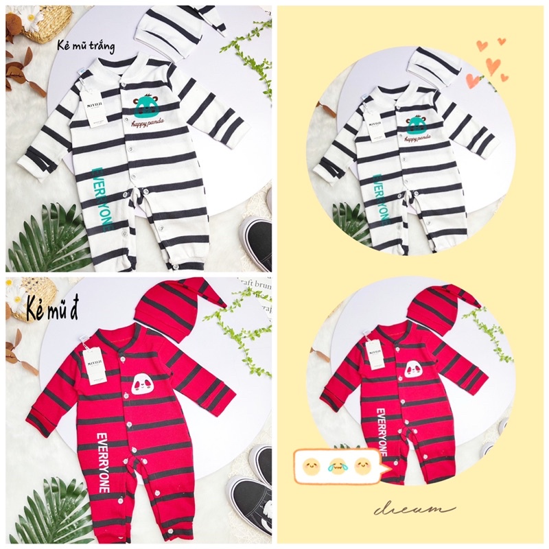 Áo liền quần kèm mũ cho bé