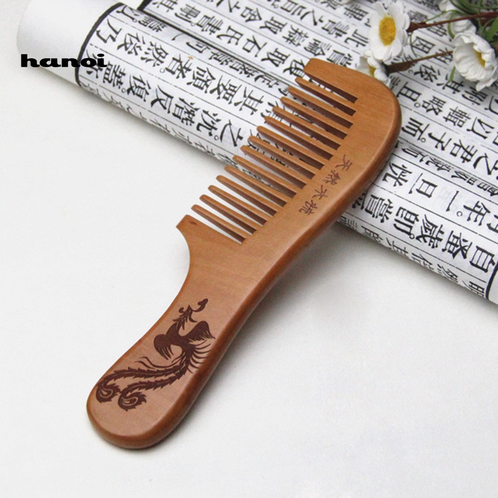 Lược Gỗ Đào Chải Tóc Massage Chống Tĩnh Điện