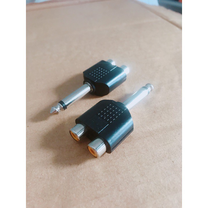 Đầu Chuyển Đổi 6.5mm - 6 ly Sang 2 Cổng Rca / Bông sen / AV - Đầu chuyển 6.35mm sang 2 cổng RCA chất lượng cao