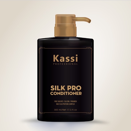 BỘ DẦU GỘI VÀ XẢ PHỤC HỒI TÓC HƯ TỔN KASSI SILK PRO 500MLx2-HÀNG SALON CHUYÊN DÙNG