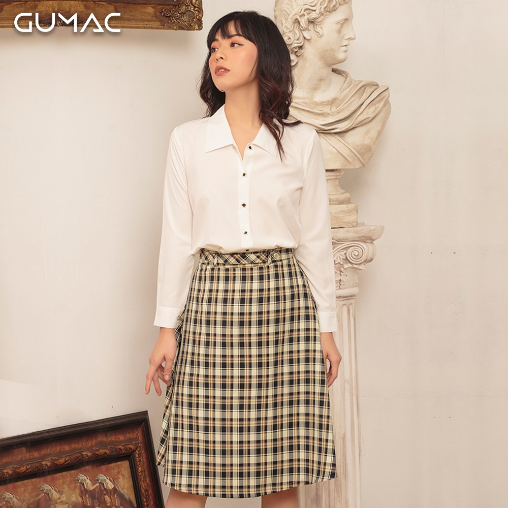 [Mã WABR192 giảm 10% đơn 250K] Chân váy xòe caro VA463 GUMAC
