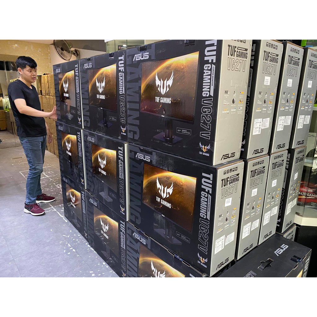 Màn hình ASUS TUF Gaming VG27VQ (27 inch/FHD/VA/400cd/m²/HDMI+DP+Dual-link DVI-D/165Hz/FreeSync/1ms/Cong) | BigBuy360 - bigbuy360.vn