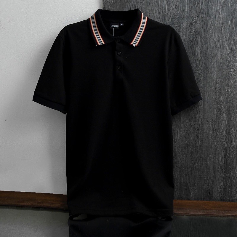 [Mã SKAMCLU7 giảm 10% Tối Đa 50K đơn 0Đ] Áo thun nam Polo đen cổ bo vàng ,hàng xịn xuất dư chuẩn form, MSW Town