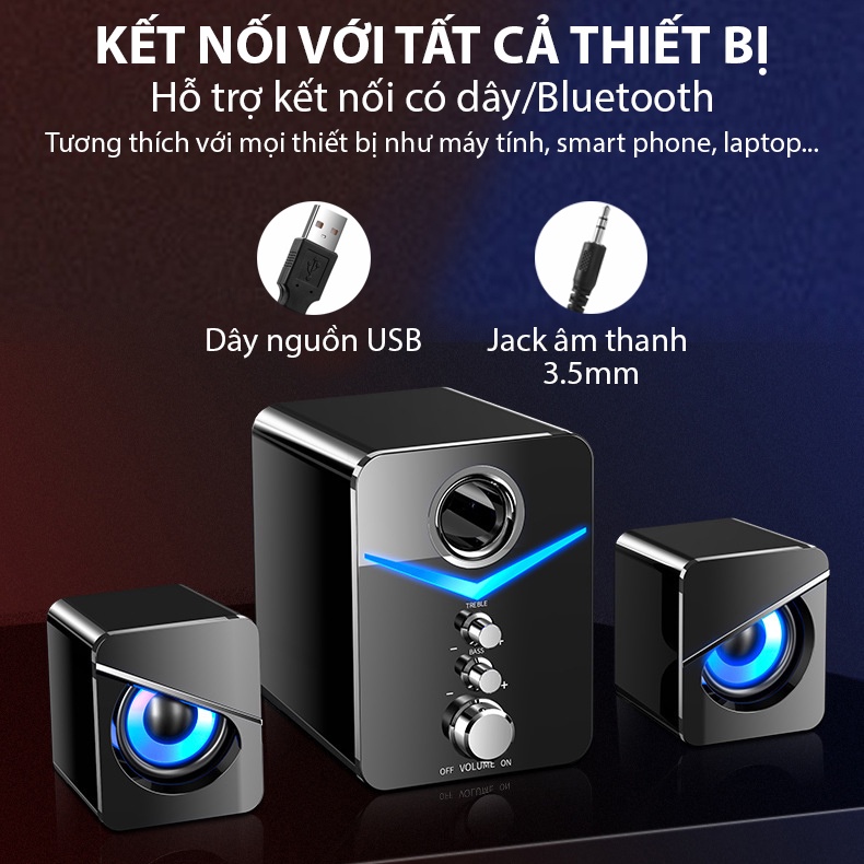 Loa bluetooth Coputa bộ loa máy tính để bàn nghe nhạc không dây, có dây MC D221