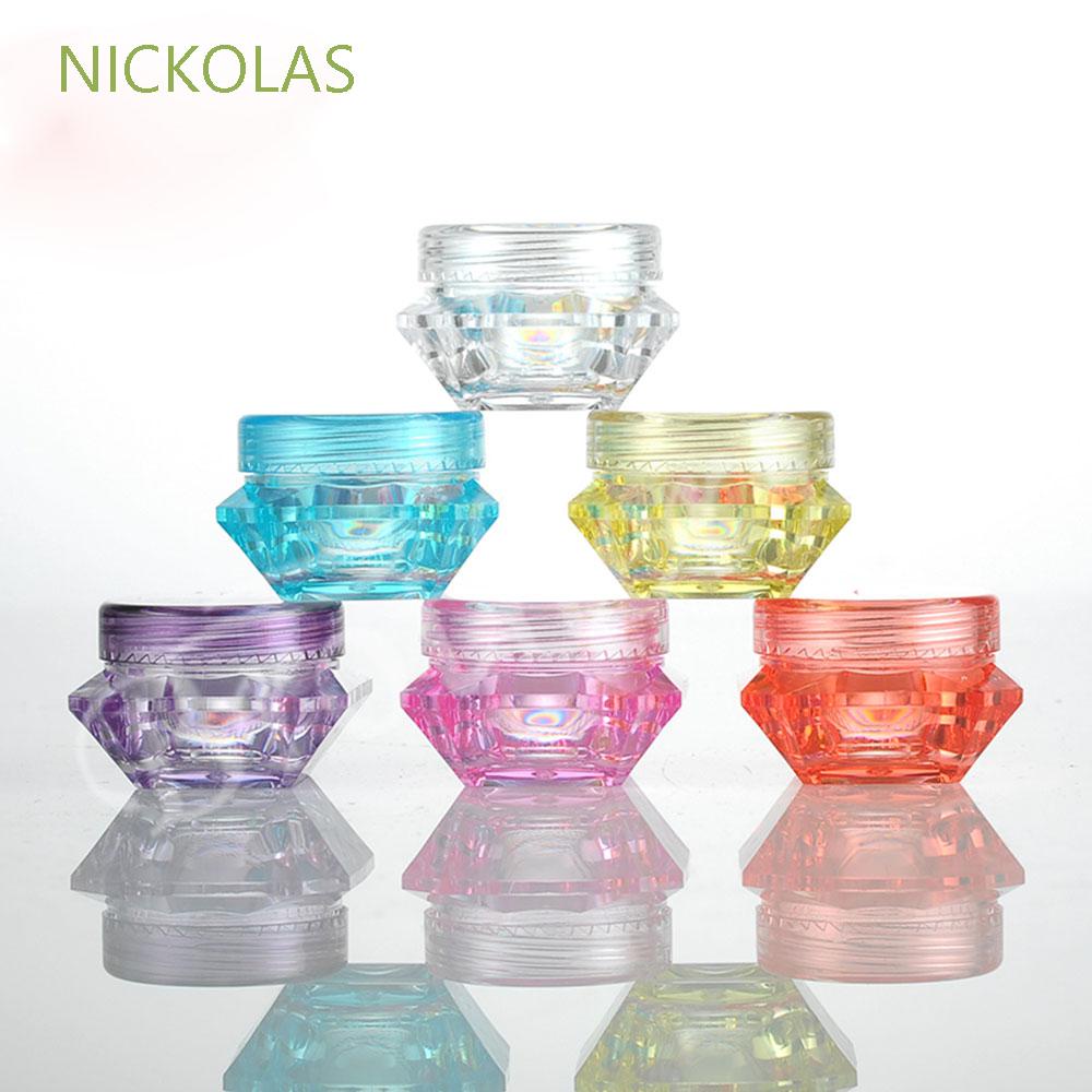 NICKOLAS 5Pcs Hot Selling 5G Empty Cosmetic Cream Jar Colorful Balm Makeup Bottle Cosmetic Container Small Diamond Shape Randomly Send Skin Care Plastic Nail Art Pot