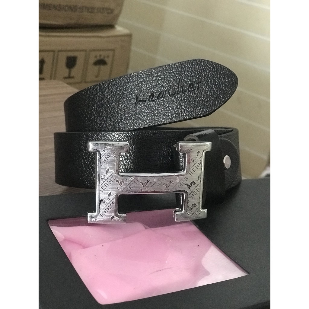 Thắt lưng DA BÒ THẬT, Dây nịt Nam da bò cao cấp chữ H ND03