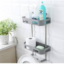 Kệ để đồ nhà tắm 2 tầng gắn tường gác bồn cầu siêu chắc [Sẵn Hàng Giao Ngay]