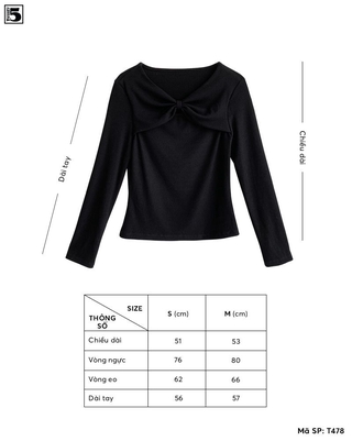 Áo thun nữ ôm cổ nơ Twentyfive T478