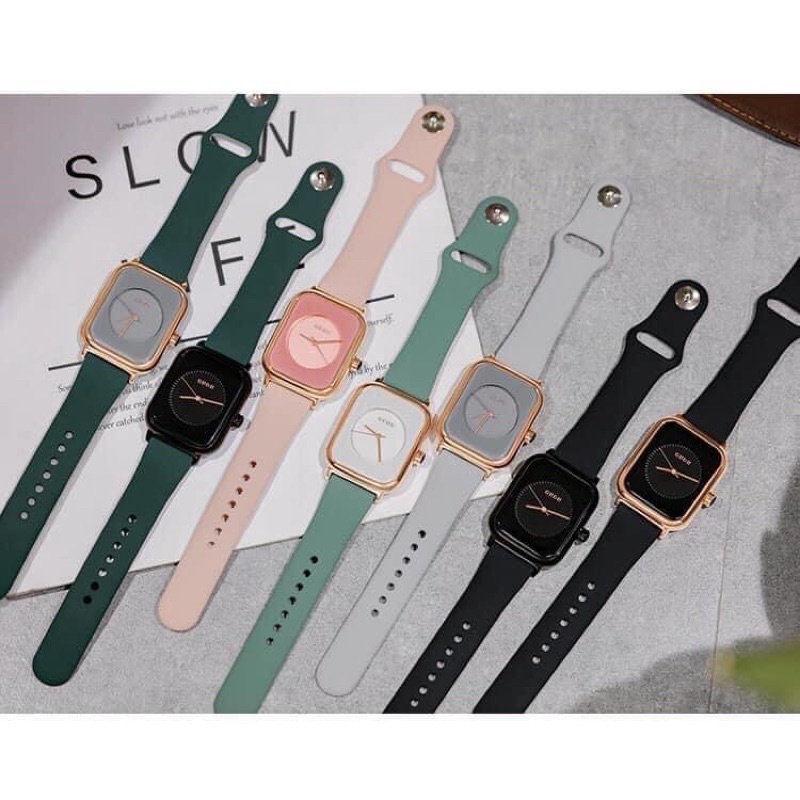 Đồng Hồ Nữ Ulzzang Dây Da Cao Cấp Mặt Số Vuông Nữ Tính | BigBuy360 - bigbuy360.vn