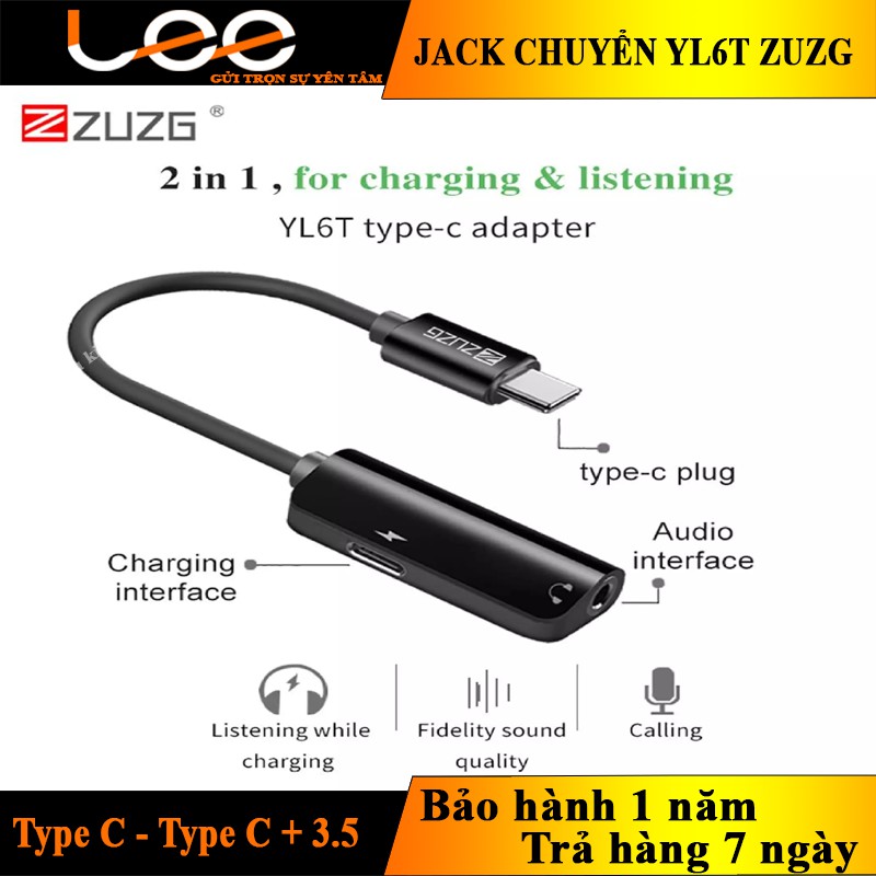 JACK CHUYỂN ĐỔI  2 IN 1 TYPE C TO 3.5 + TYPE C - YL6T ZUZG