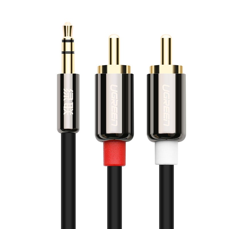 Dây cáp Audio 3,5mm ra 2 đầu RCA (Hoa sen) dài 5M UGREEN AV116 10591