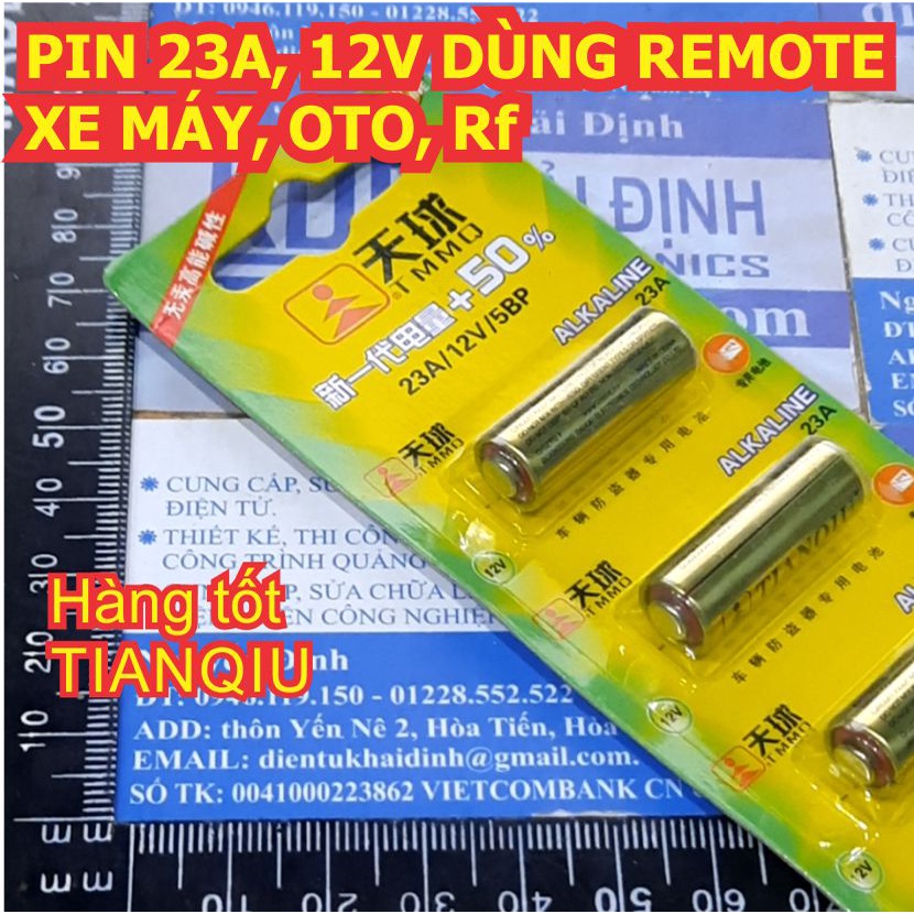 combo 5 viên PIN 23A 12V PIN ĐŨA DÙNG REMOTE XE MÁY, OTO, RF…. kde3571