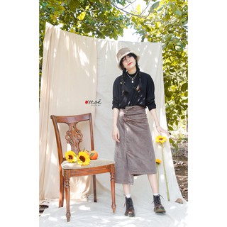 Chân váy lệch tà Take - Take skirt [ xám nhung ]