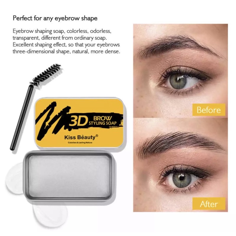 Sáp định hình lông mày KissBeauty tạo dáng 3D trong suốt chống nước lâu trôi | BigBuy360 - bigbuy360.vn