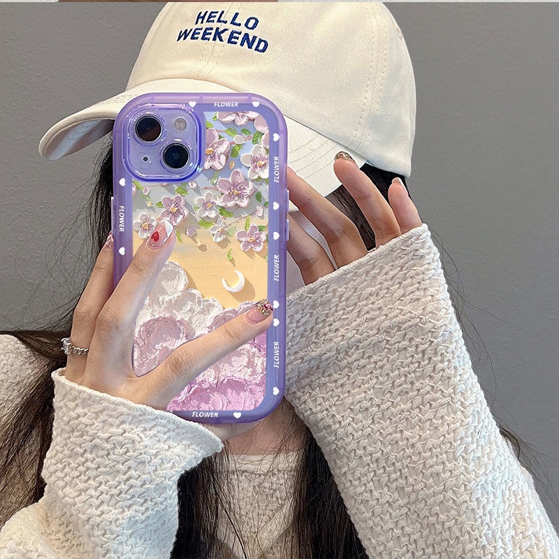 Ốp Điện Thoại Dẻo Dày Dặn Họa Tiết Hoa Xinh Xắn Cho iphone 12 13 11 Pro Max X Xs Max Xr