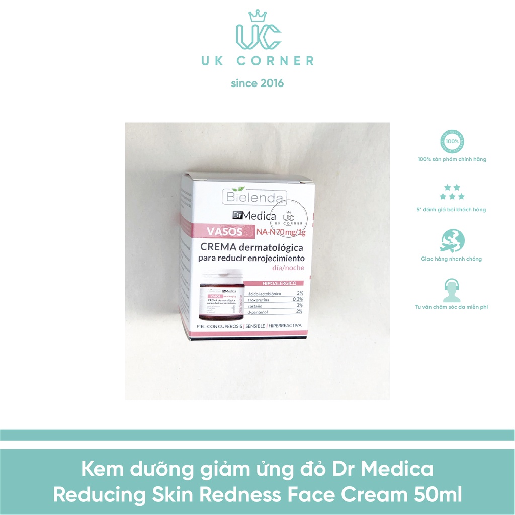 Kem dưỡng giảm ửng đỏ Dr Medica Reducing Skin Redness Face Cream 50ml