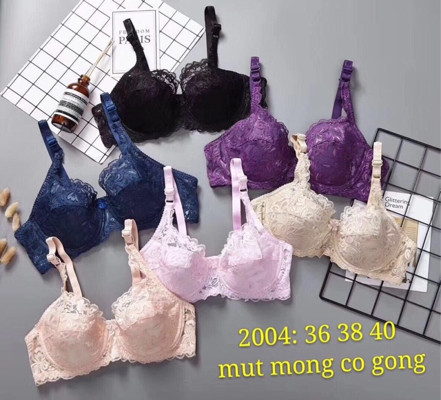 Áo Lót 2004 Ren Không Đệm, Có Gọng Cao Cấp