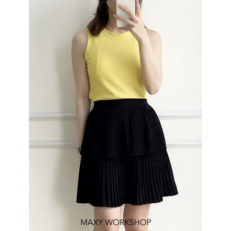 Áo thun nữ không tay sleeveless knitted tee Maxy Workshop