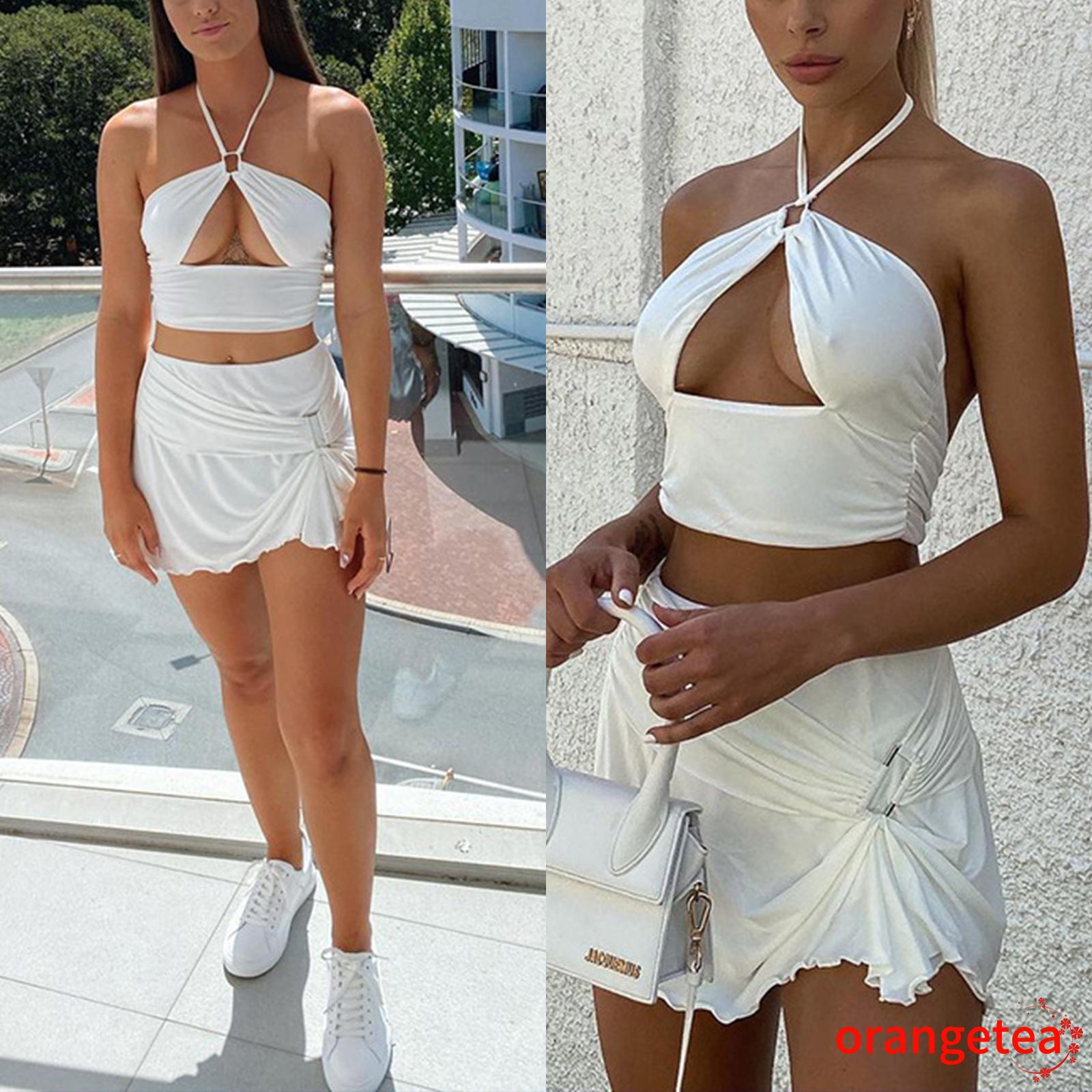 Set Chân Váy Chữ A Và Áo Thun Không Tay Thời Trang Quyến Rũ Cho Nữ | BigBuy360 - bigbuy360.vn