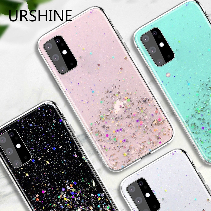 Ốp điện thoại mềm họa tiết kim tuyến long lanh cho Samsung Galaxy A21s A31 A01 M31 A11 A21 A41 A51 5G