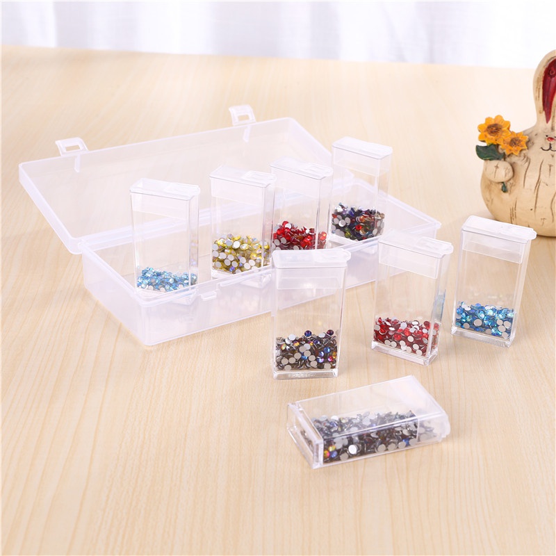 Hộp Thủy Tinh Trong Suốt 12 Ngăn Đựng Hạt / Gạo Tiện Dụng