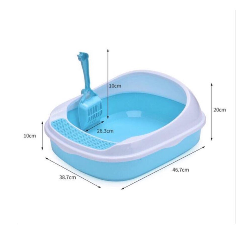 Khay Vệ Sinh Mèo Kích Thước 48*40*20cm Cao Cấp -Tặng kèm xẻng cao cấp đủ màu được chọn mẫu