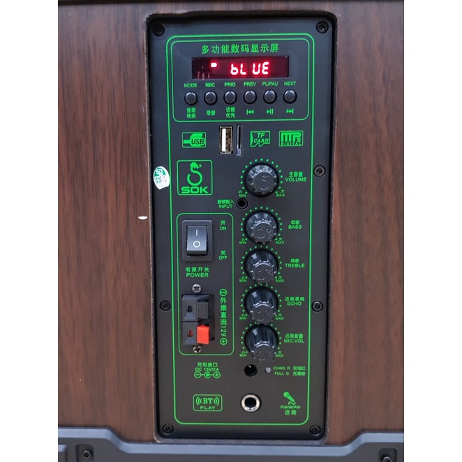 Loa kéo Karaoke Bluetooth SOK NE-318: Phiên bản 2022, Bass 16, Có 2 Micro không dây đi kèm